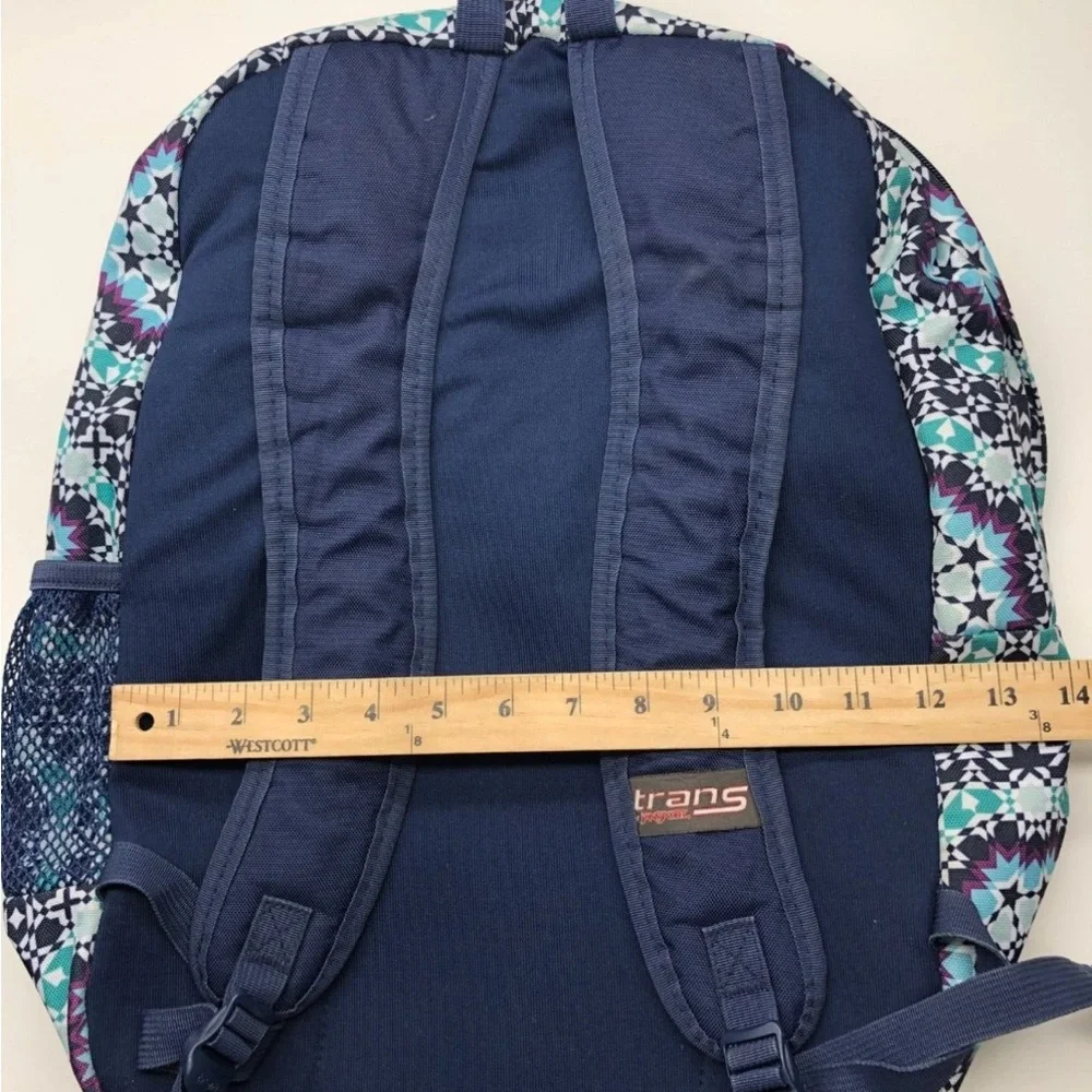Jansport Trans Blue and Black Geometric Backpack